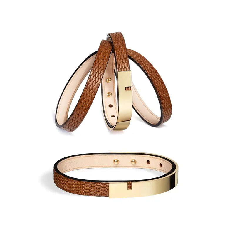 Dúo de pulseras U-TURN Negro & Leonado