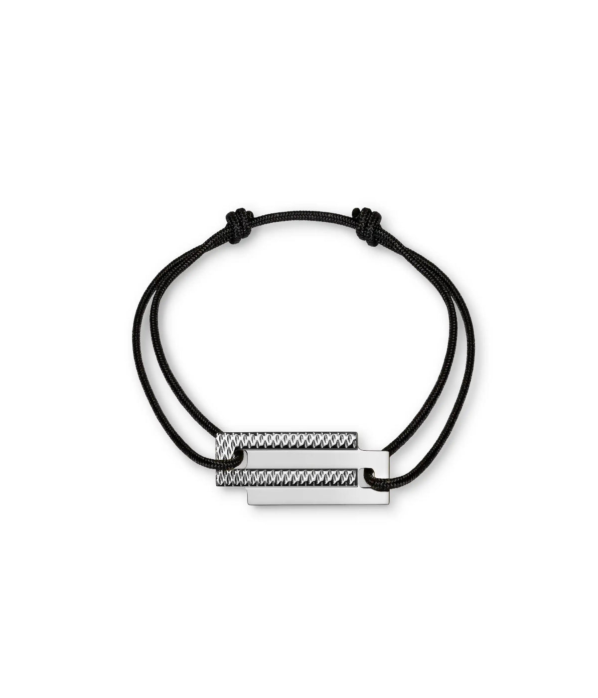 Bracelet cordon homme en argent 925 EMBRACE.X – monogramme Ursul ciselé