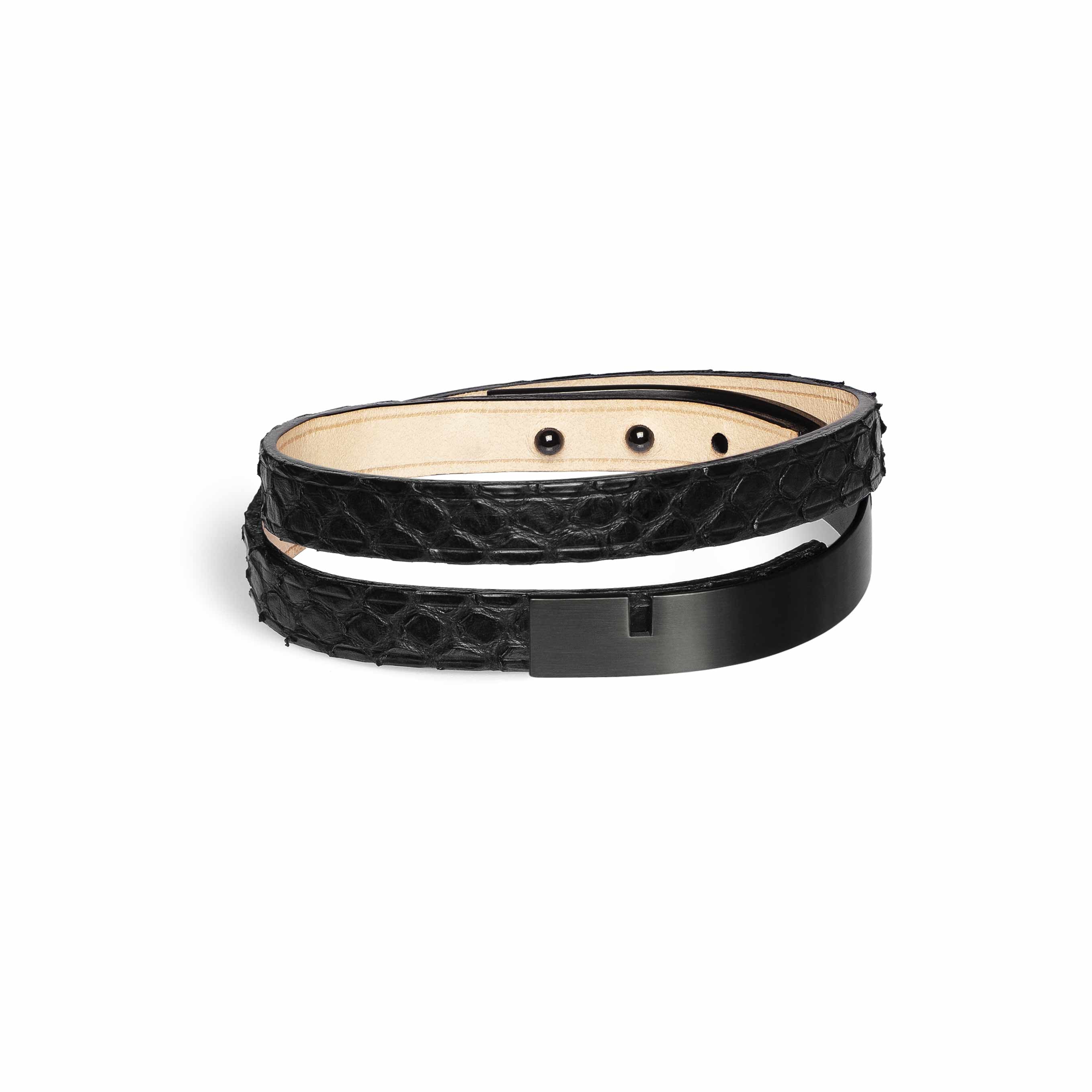 bracelet personnalisé python noir