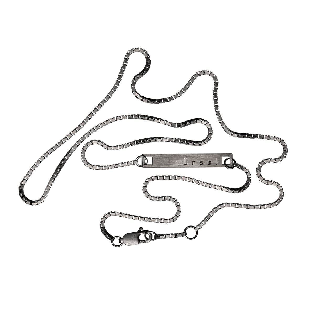 Cadena de plata negra para hombre, SLIM