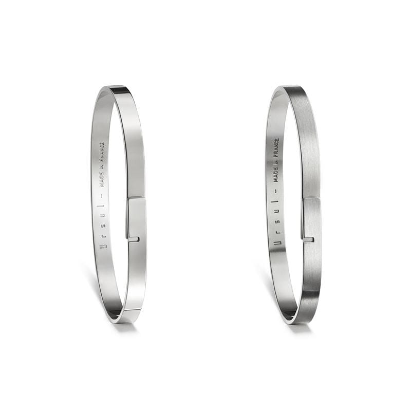 Duo de jonc argent mat et poli