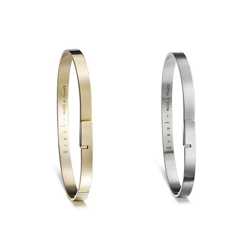 duo de bracelets joncs argent et or