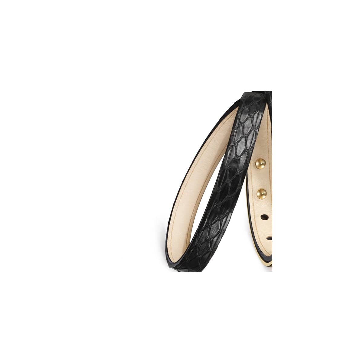 Correa de piel de pitón triple intercambiable. Pulsera U'TURN.