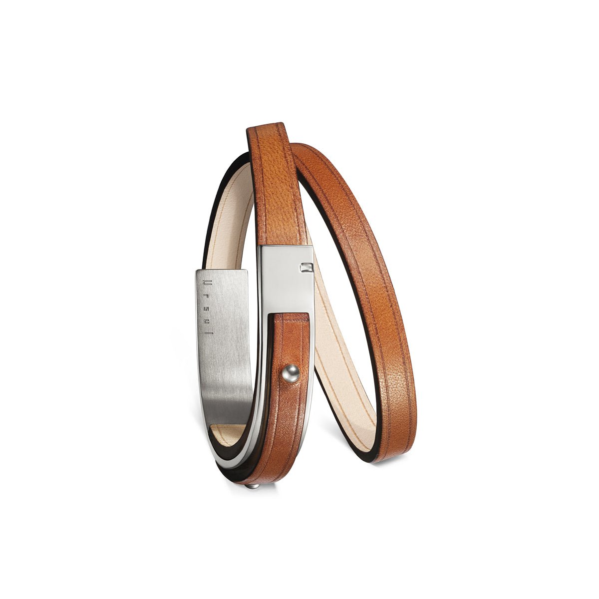 Pulsera de cuero camel y oro | U-ROCK