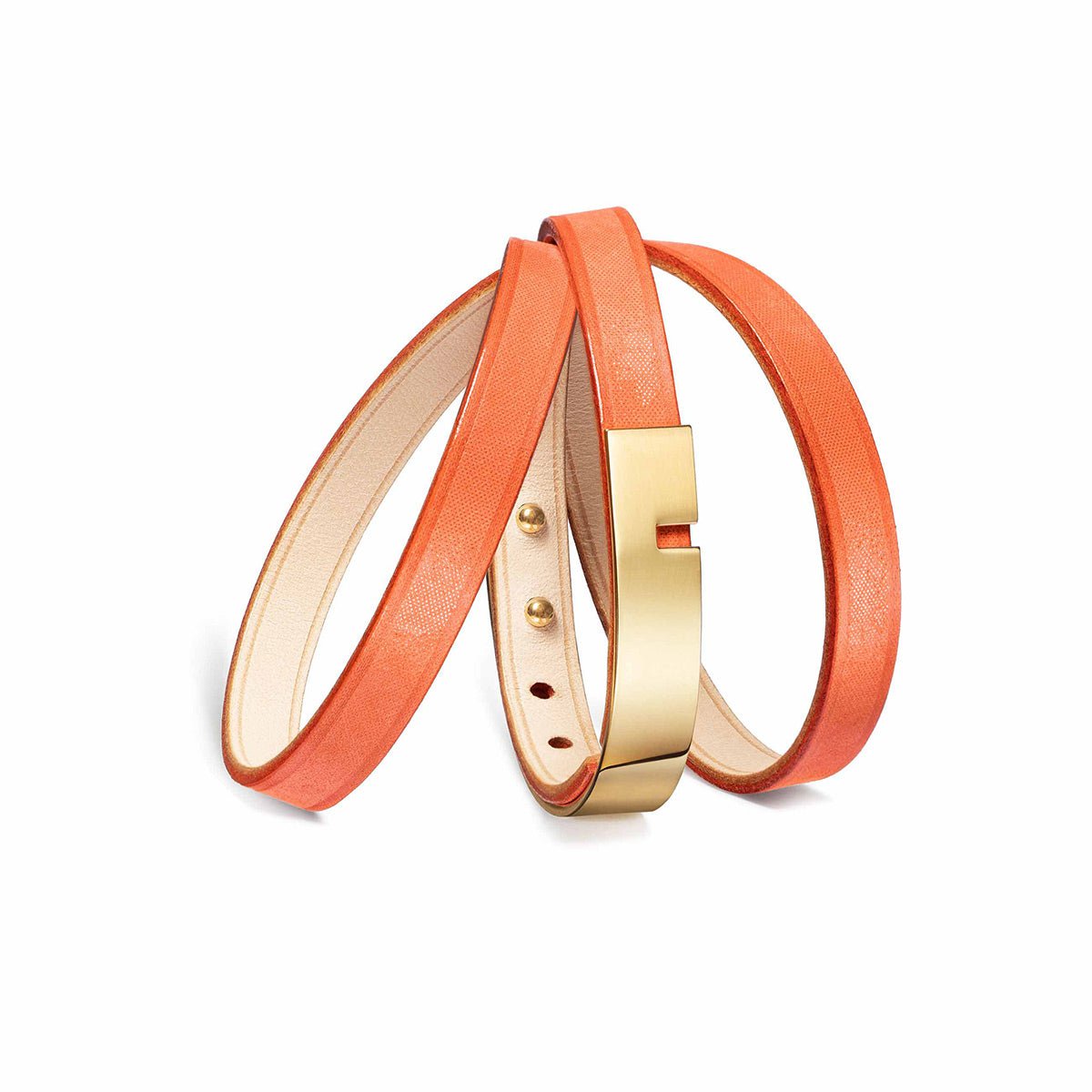 Pulsera de cuero naranja | U'TURN TRIPLE