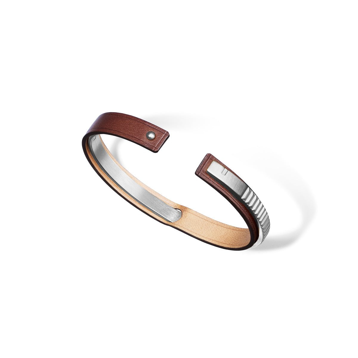 bracelet homme agent cuir marron