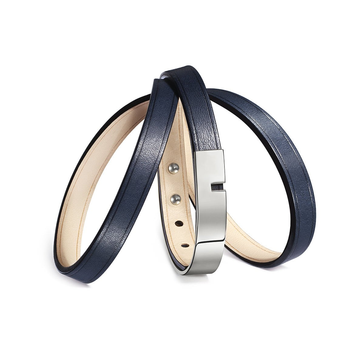 Bracelet interchangeable bleu fermoir argent Ursul Paris