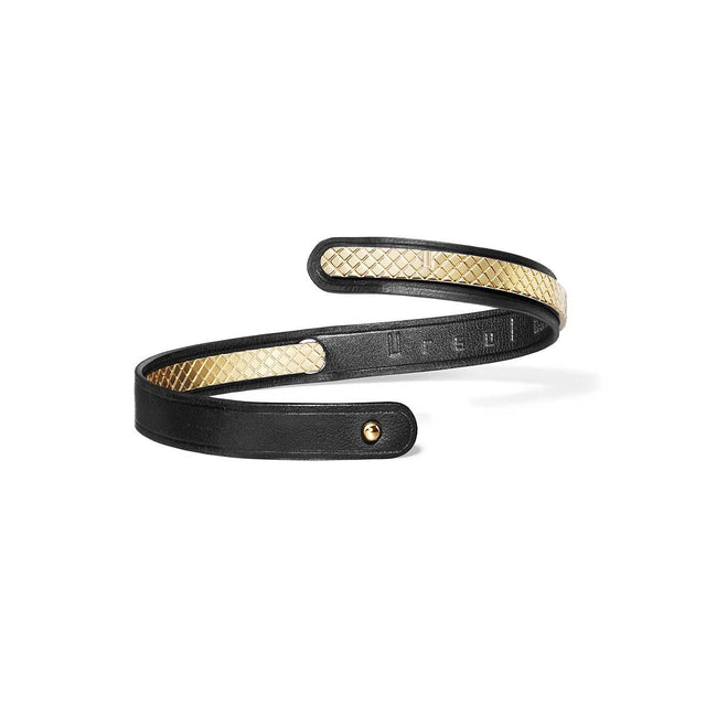 bracelet cuir femme luxe noir or