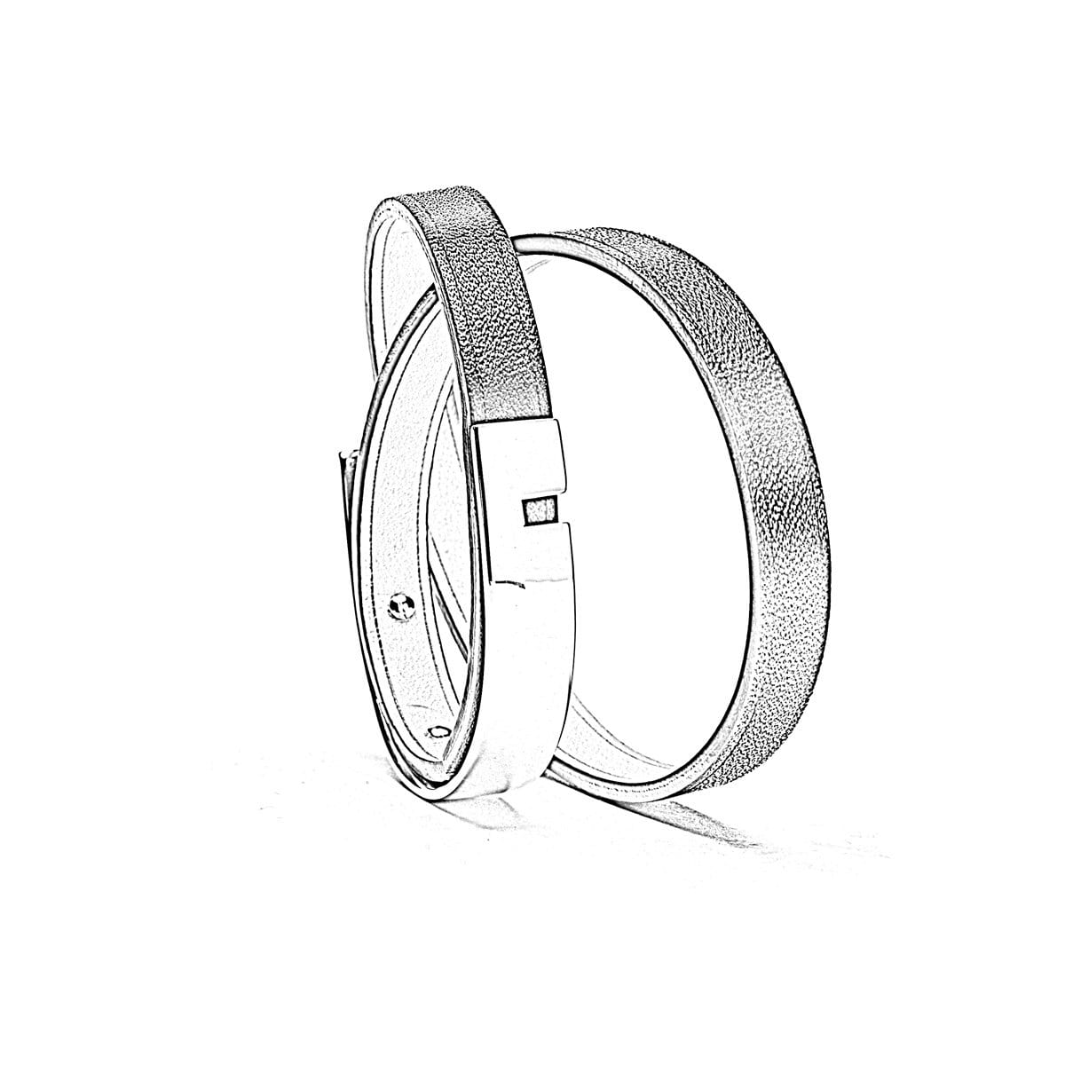 Correa de piel de doble vuelta intercambiable, pulsera U'TURN